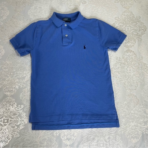 Polo Ralph Lauren Boys Blue Collared Polo 2 Button Shirt Size Small (8) - Picture 1 of 6